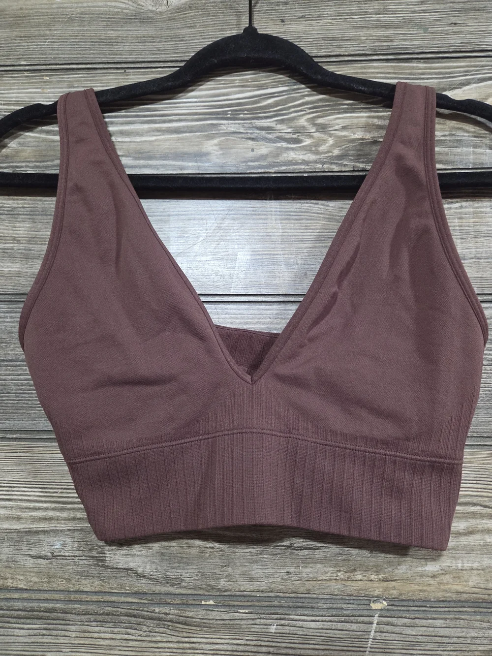Abercrombie & Fitch Brown Seamless V-Neck Bralette Bra Size Medium